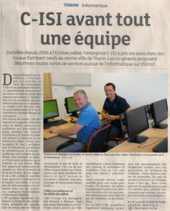 Coupure de presse de 2011 consacrée à l’équipe de C-ISI