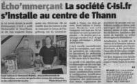 Coupure de presse de 2011 sur l’arrivée de C-ISI au centre de Thann